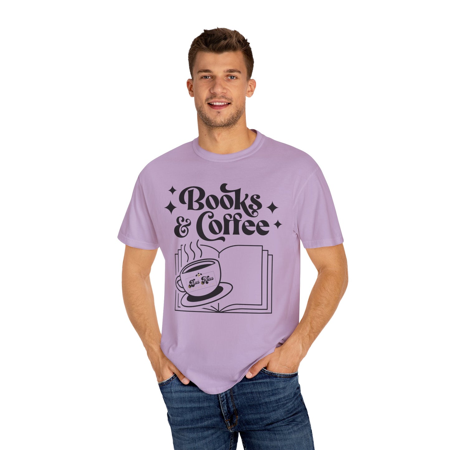 Books & Coffee Unisex Garment-Dyed T-shirt