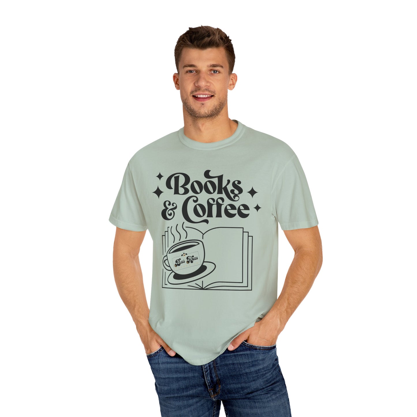 Books & Coffee Unisex Garment-Dyed T-shirt