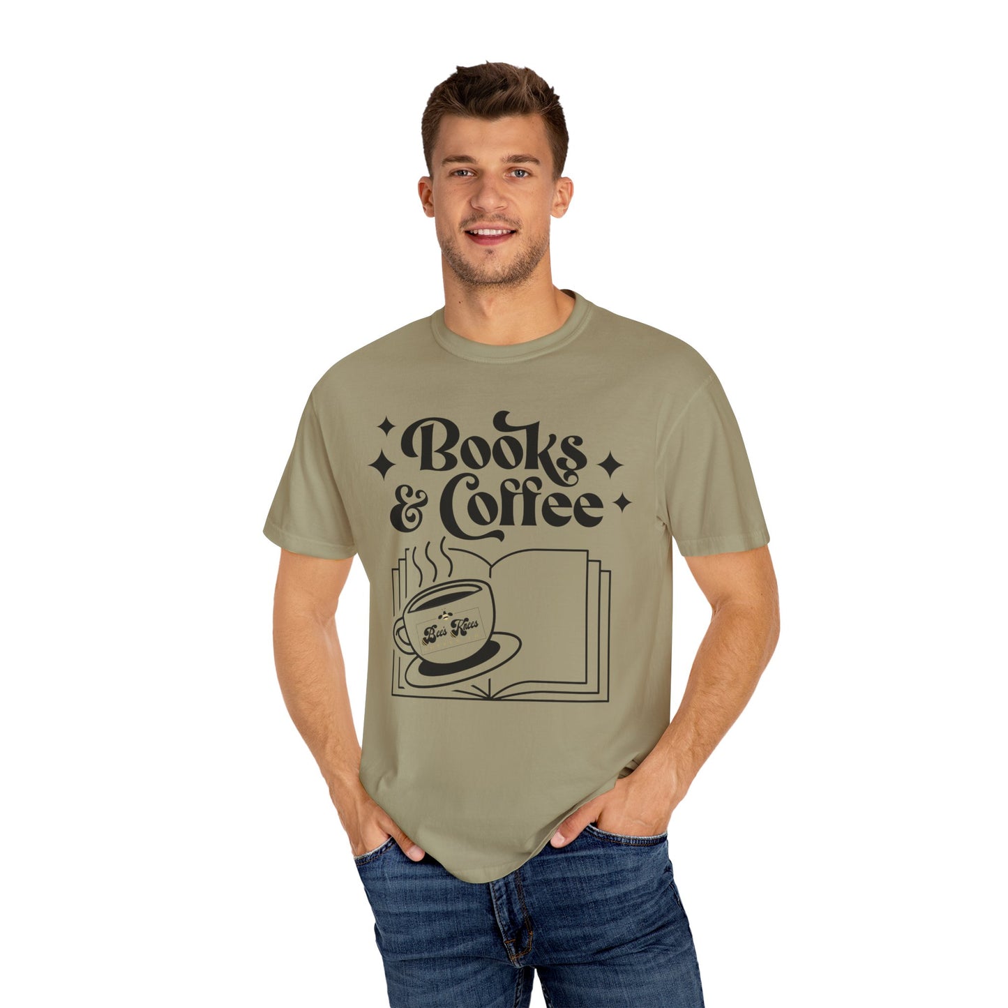 Books & Coffee Unisex Garment-Dyed T-shirt