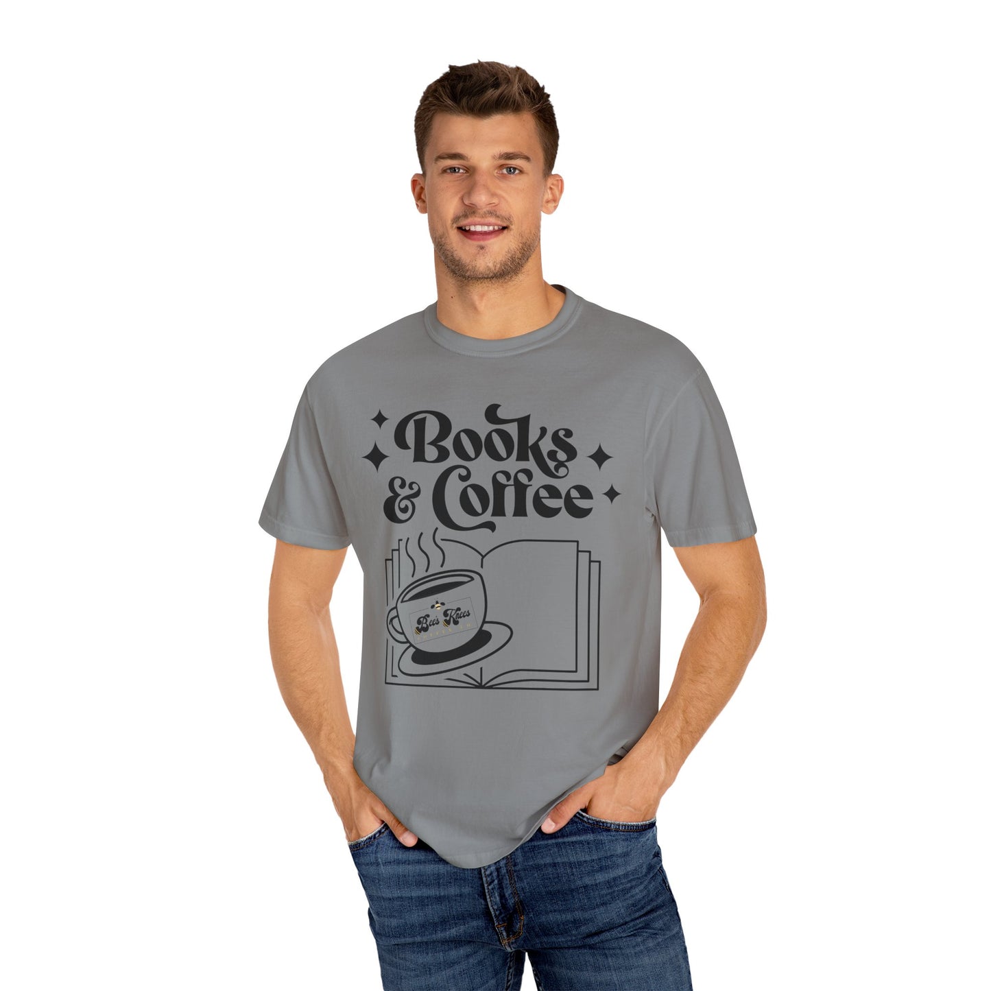 Books & Coffee Unisex Garment-Dyed T-shirt
