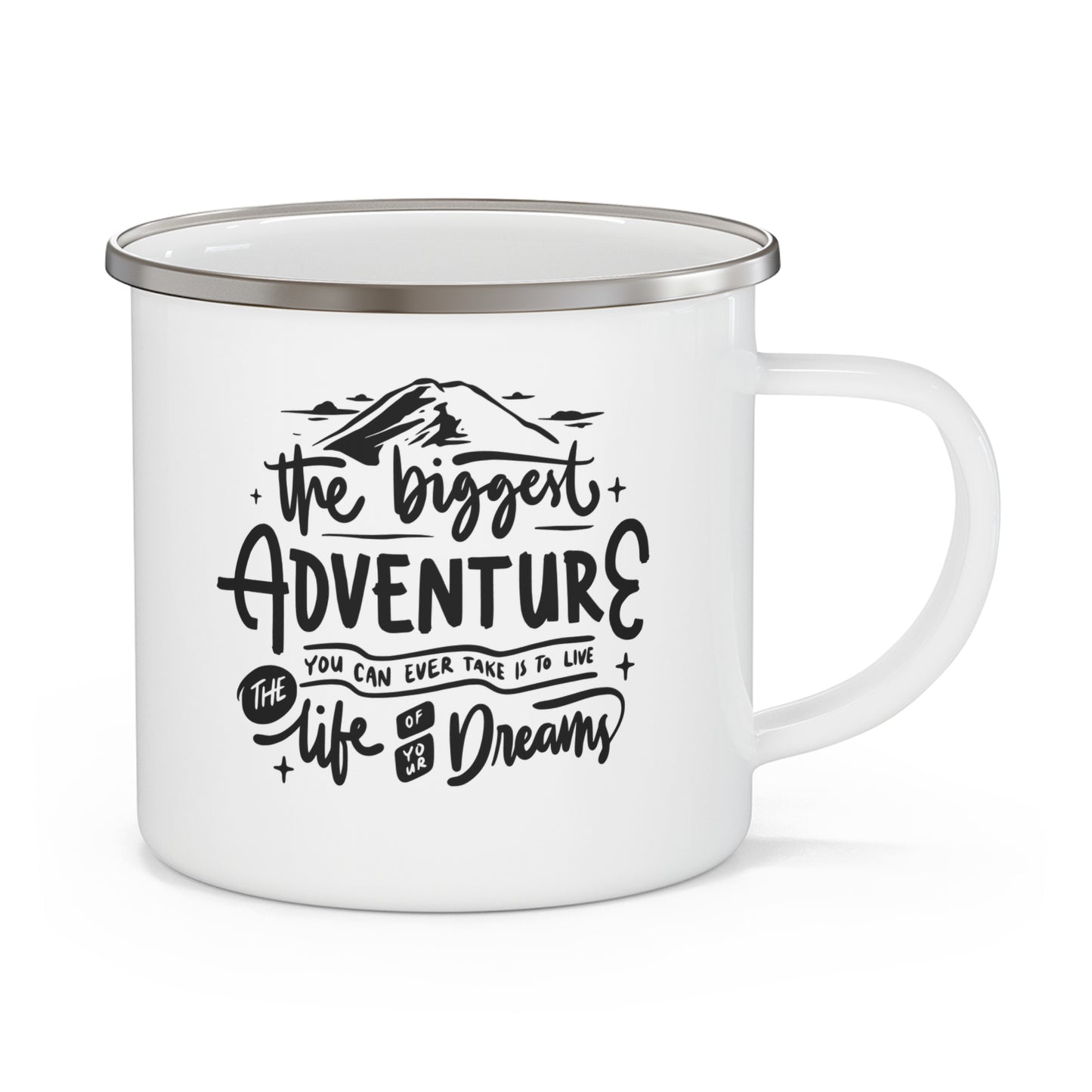 Biggest Adventure/Bee's Knees Logo Enamel Camping Mug