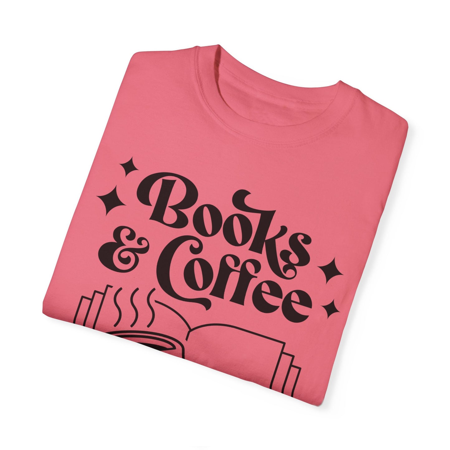 Books & Coffee Unisex Garment-Dyed T-shirt