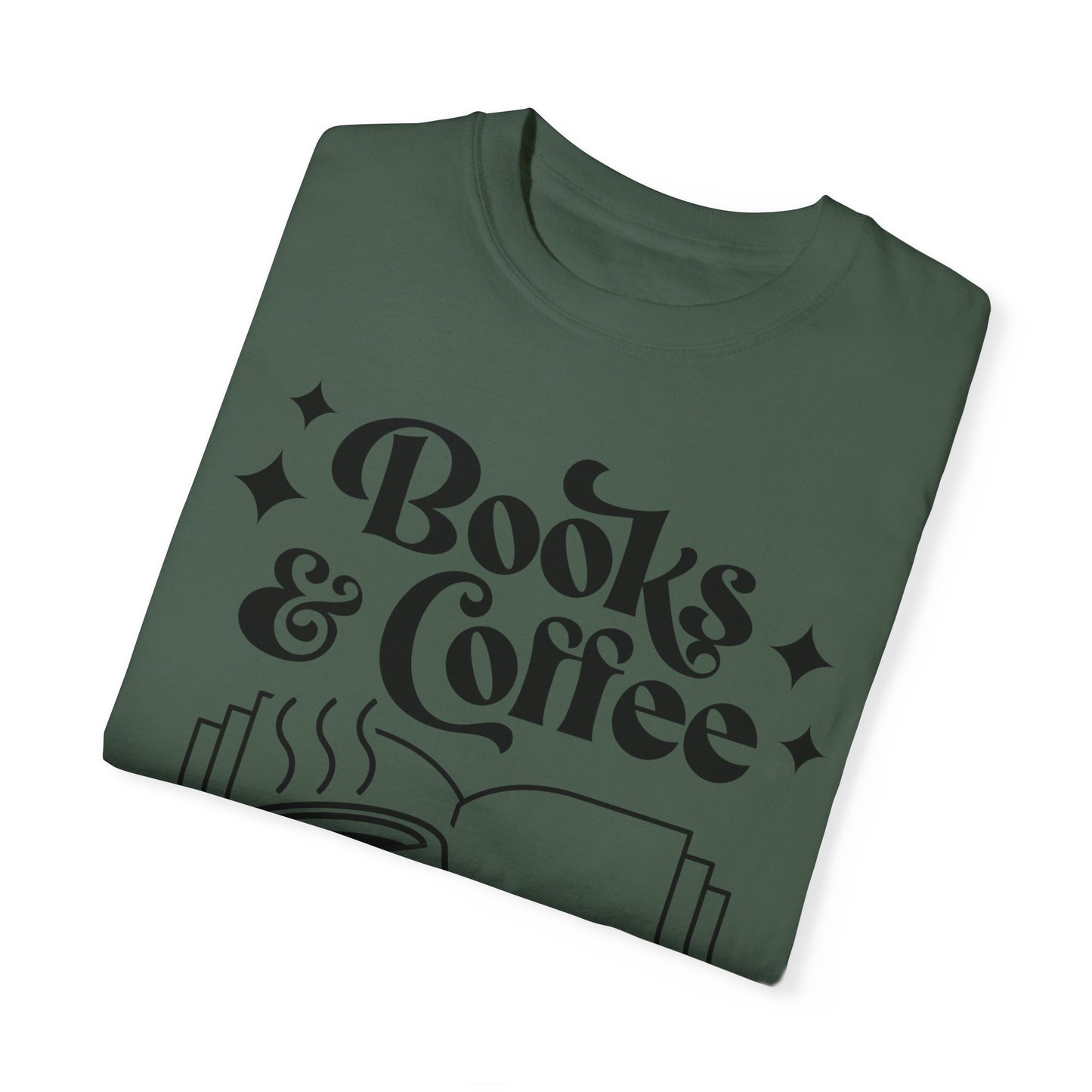 Books & Coffee Unisex Garment-Dyed T-shirt