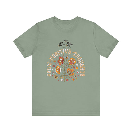 Bee's Knees Positive Thoughts Tee - Unisex Short Sleeve T-Shirt for Mindfulness and Inspiration