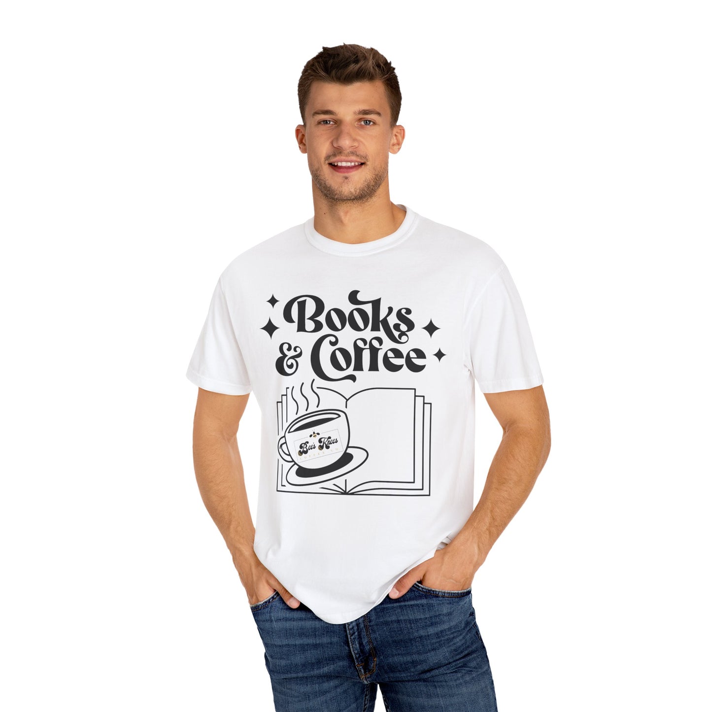 Books & Coffee Unisex Garment-Dyed T-shirt