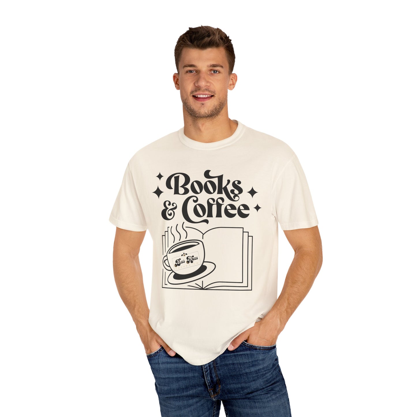 Books & Coffee Unisex Garment-Dyed T-shirt