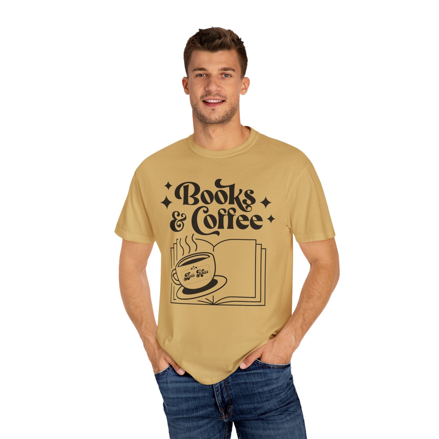 Books & Coffee Unisex Garment-Dyed T-shirt