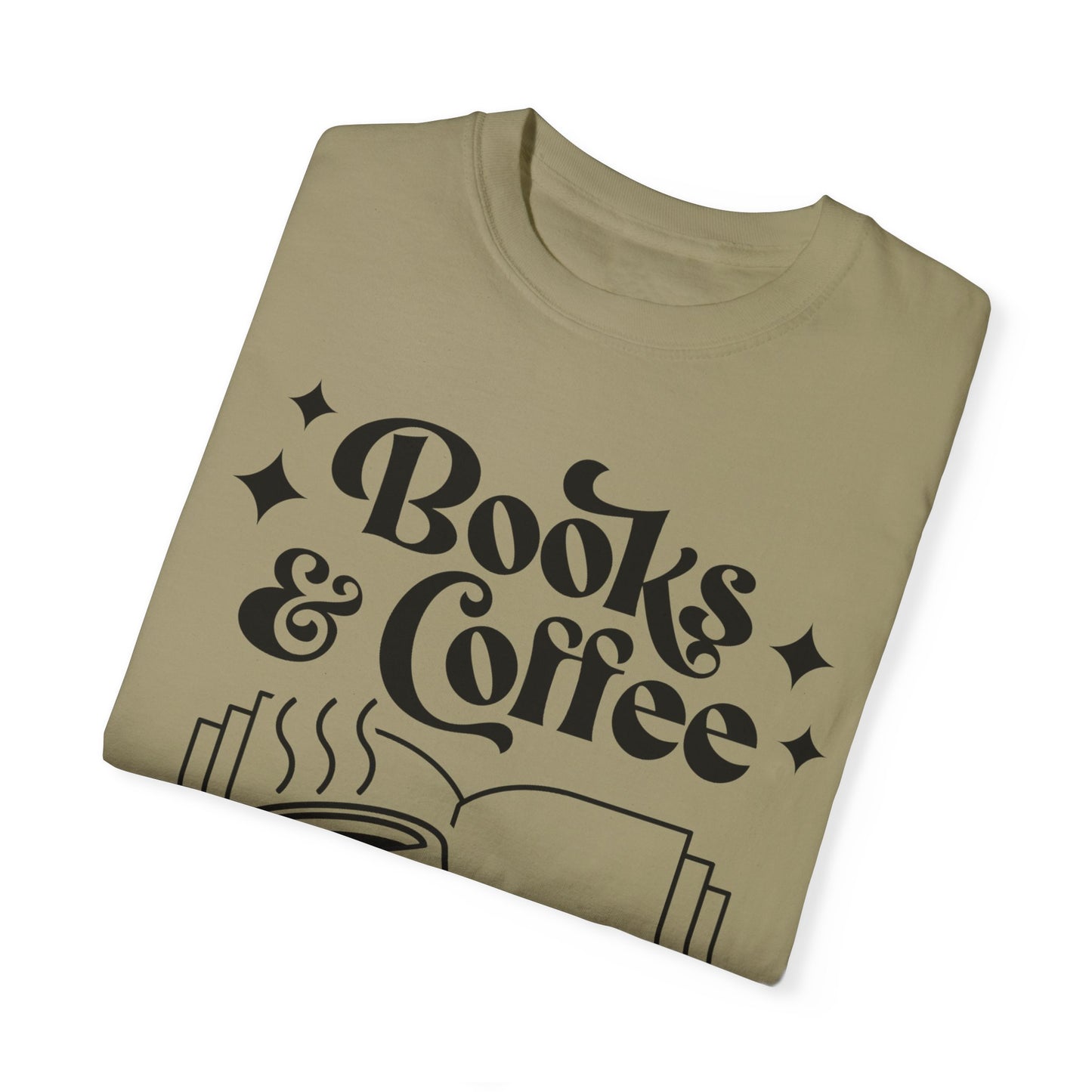 Books & Coffee Unisex Garment-Dyed T-shirt