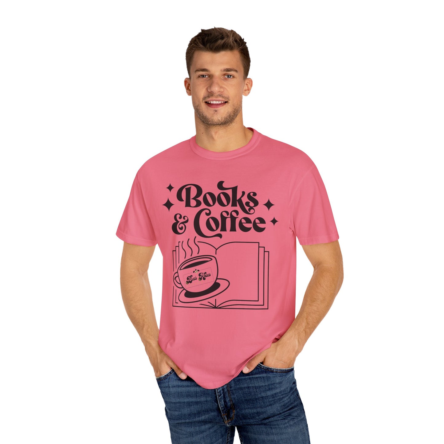 Books & Coffee Unisex Garment-Dyed T-shirt