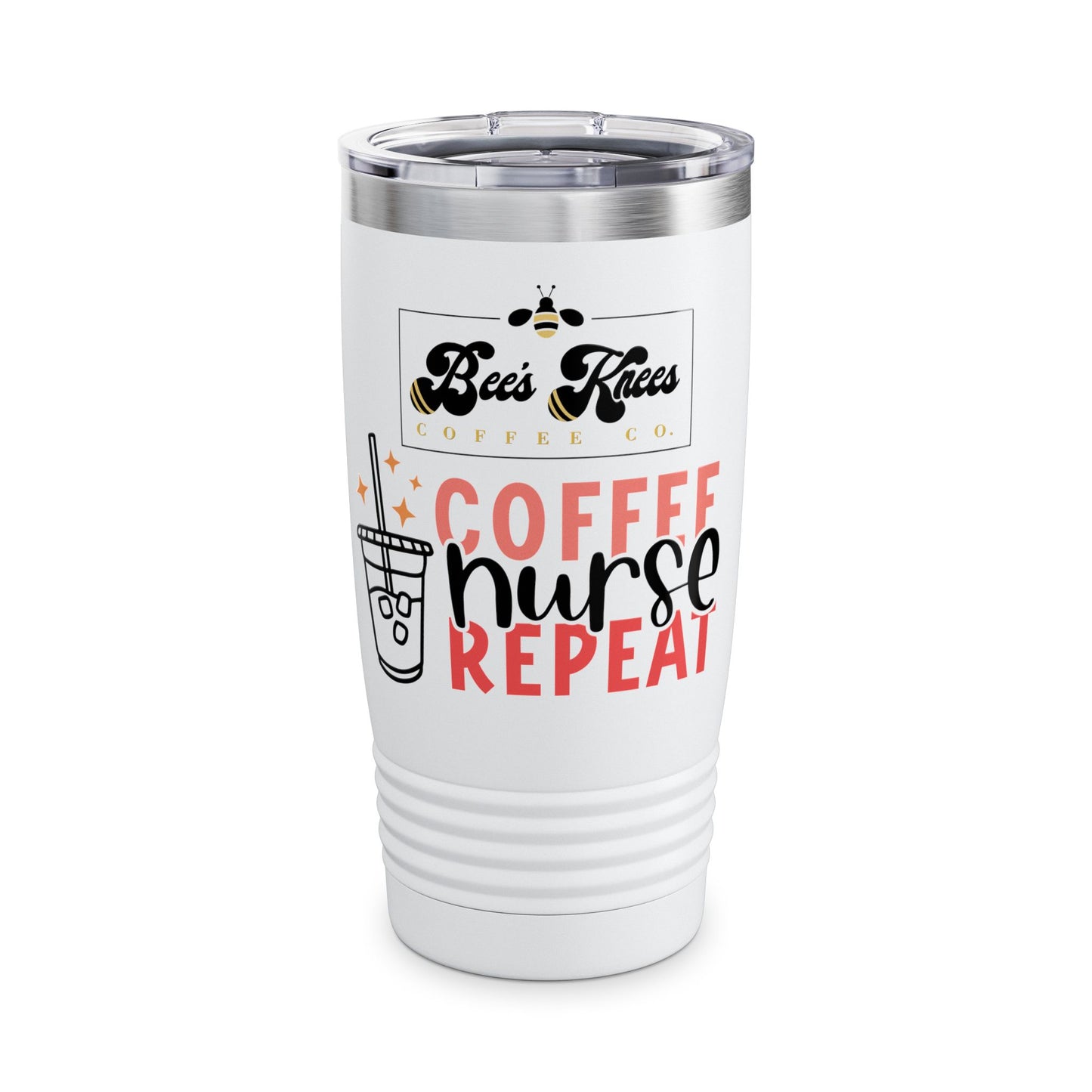 Bee's Knees Logo Coffee, Nurse, Repeat, Ringneck Tumbler, 20oz