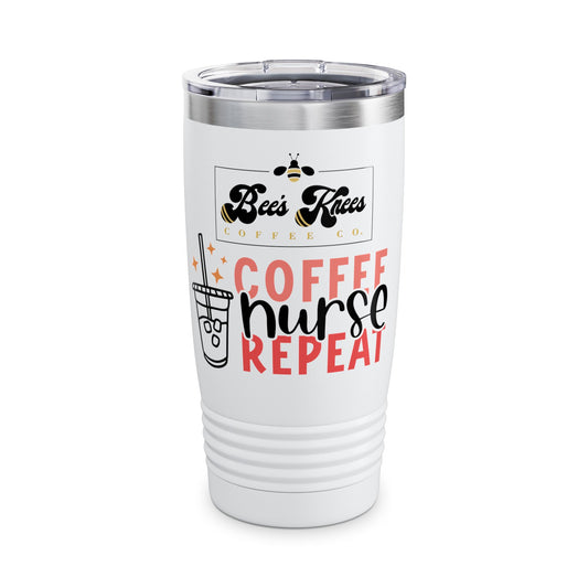 Bee's Knees Logo Coffee, Nurse, Repeat, Ringneck Tumbler, 20oz