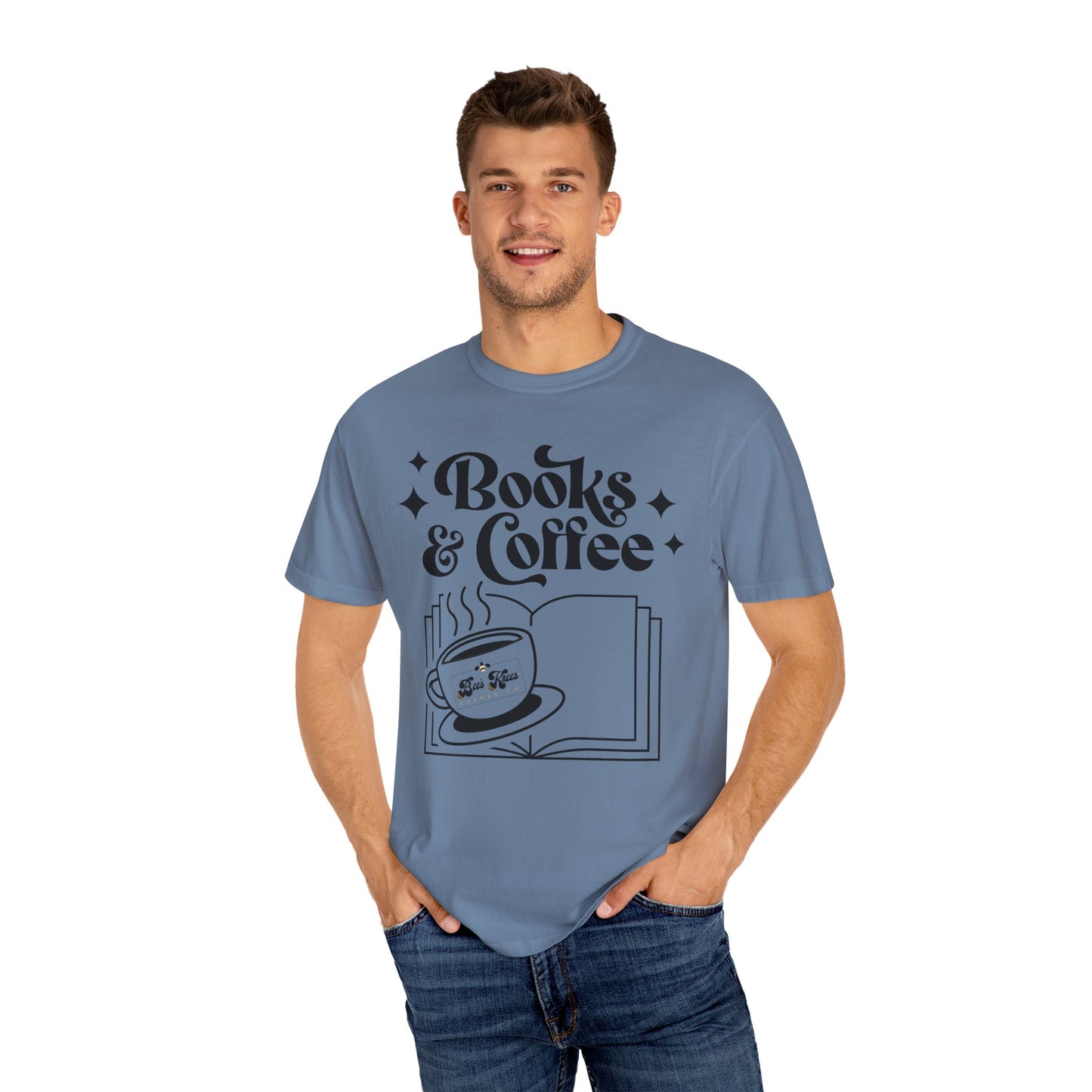 Books & Coffee Unisex Garment-Dyed T-shirt