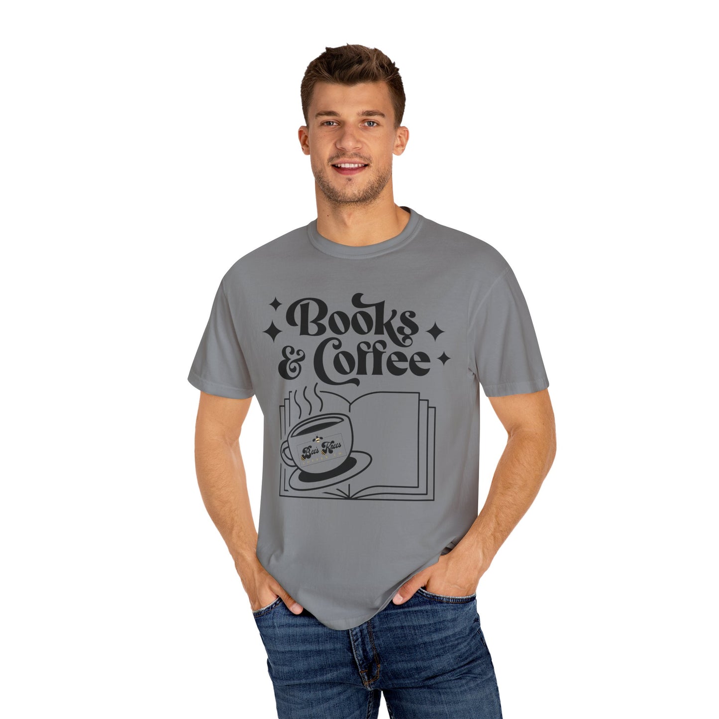 Books & Coffee Unisex Garment-Dyed T-shirt