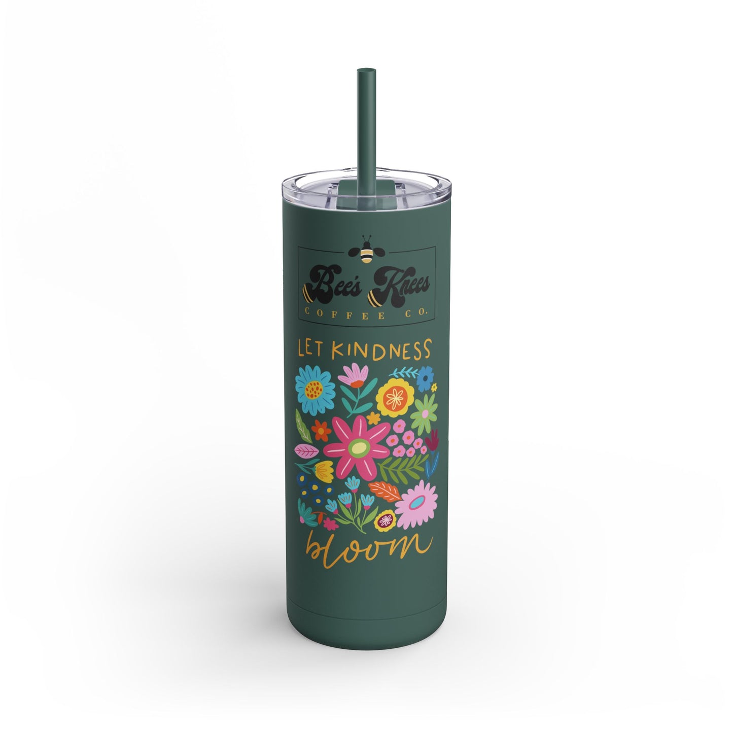 Bee's Knees Logo 20oz Floral Tumbler - "Let Kindness Bloom" - Eco-Friendly Travel Mug