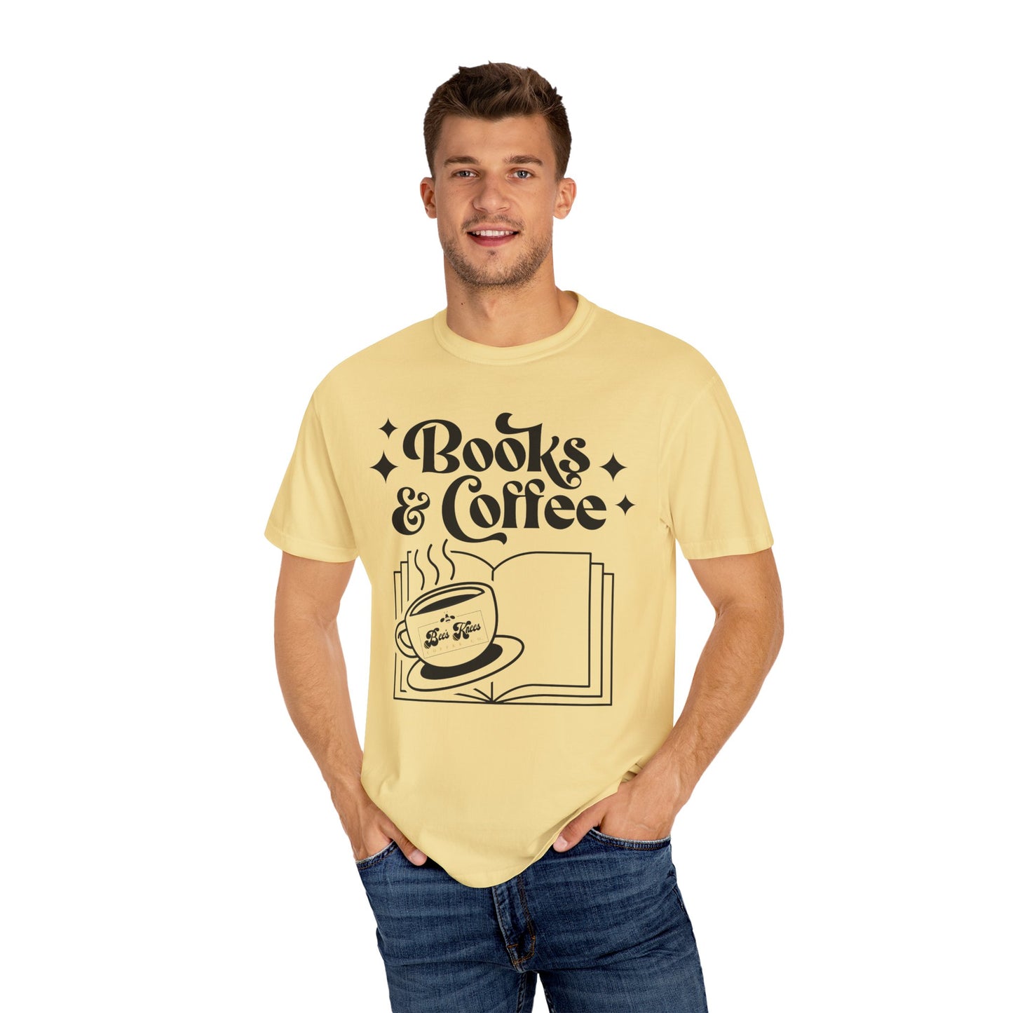 Books & Coffee Unisex Garment-Dyed T-shirt