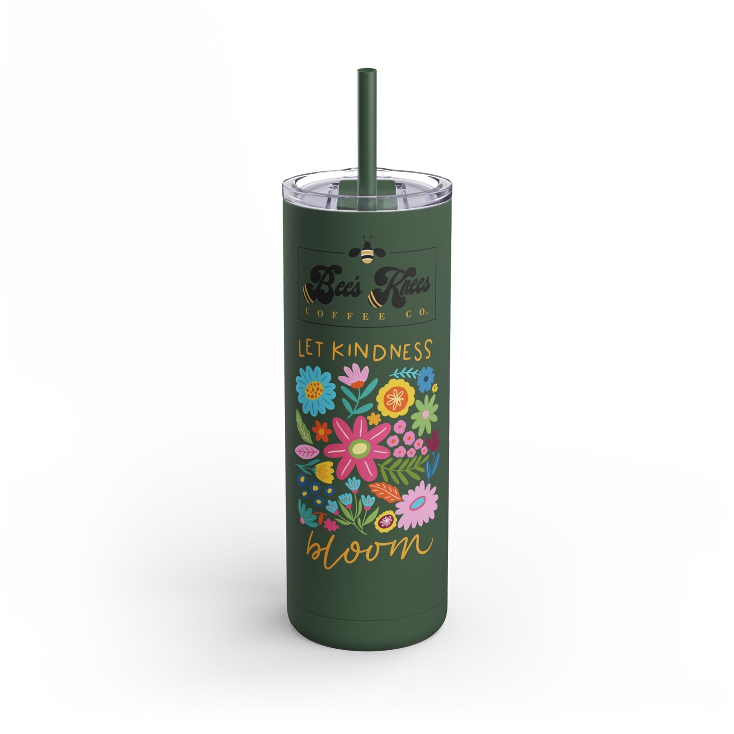 Bee's Knees Logo 20oz Floral Tumbler - "Let Kindness Bloom" - Eco-Friendly Travel Mug