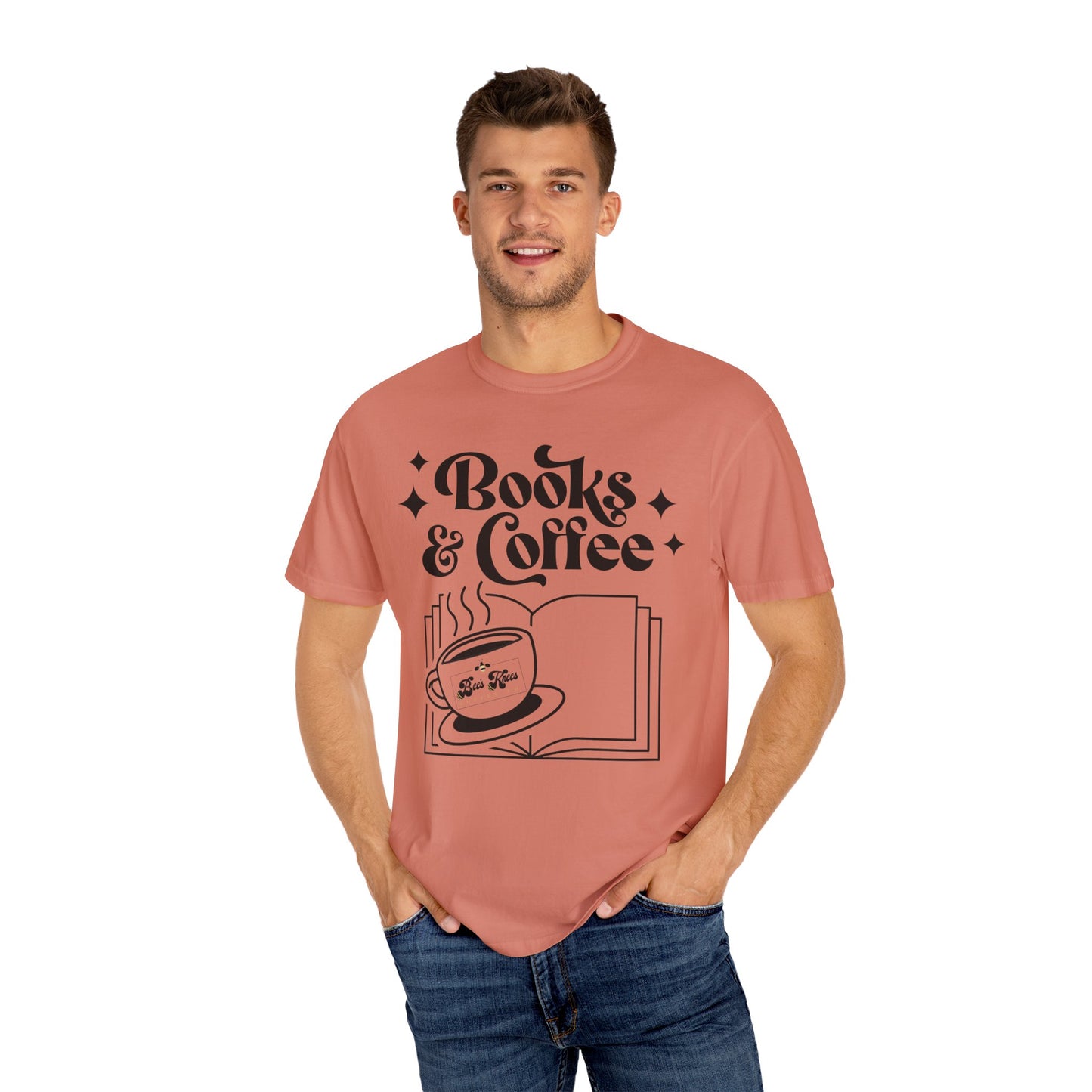 Books & Coffee Unisex Garment-Dyed T-shirt